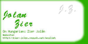 jolan zier business card